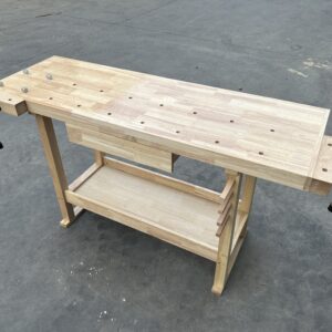 Professional Wooden Workbench with Open Storage Shelf