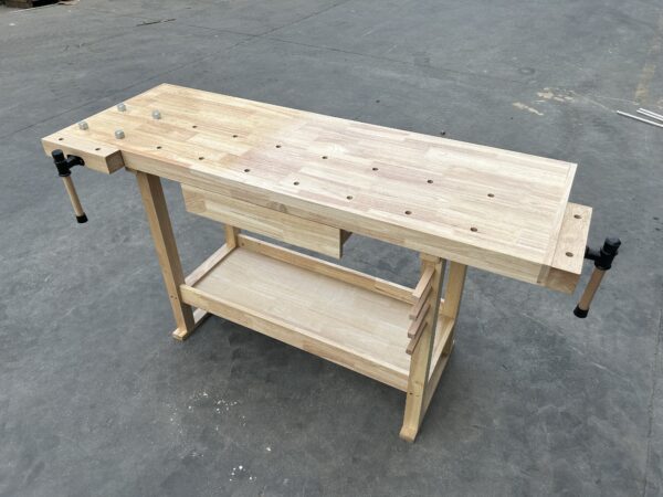 Professional Wooden Workbench with Open Storage Shelf